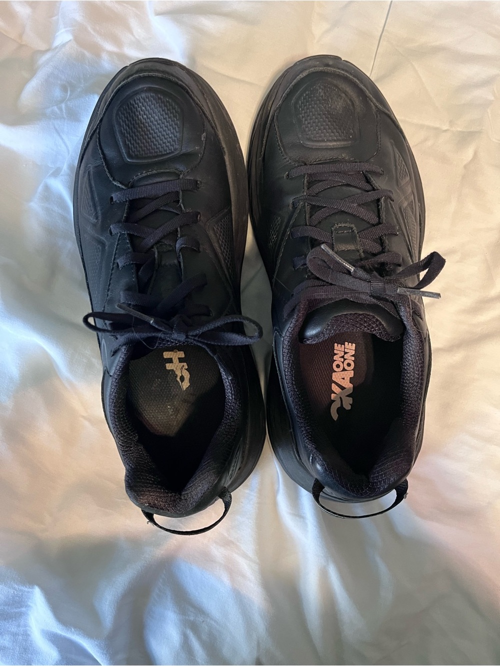 Hoka Women's Black Lace-Up Sneakers!